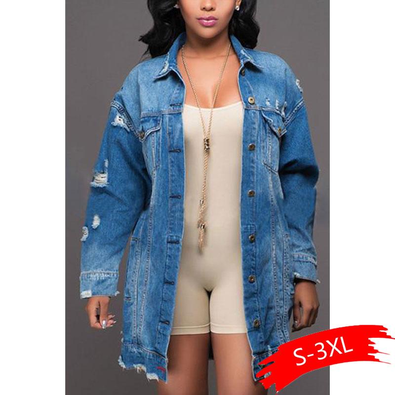 Autumn Winter Women Hole Denim Jacket 2020 Harajuku boyfriend Wind Jean Jacket Loose Long Sleeve Female Coats Large Size Female, Blue
Autumn Winter Women Hole Denim Jacket 2020 Harajuku boyfriend Wind Jean Jacket Loose Long Sleeve Female Coats Large Size Female, Blue