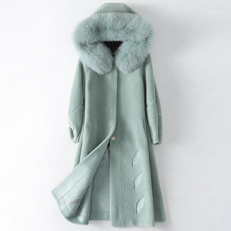Winter Solid Fashion Warm Thick Wool Hooded Coat Hair Collar High Quality Simple with Pockets Long Genuine Leather Coat1, Turquoise
Winter Solid Fashion Warm Thick Wool Hooded Coat Hair Collar High Quality Simple with Pockets Long Genuine Leather Coat1, Turquoise