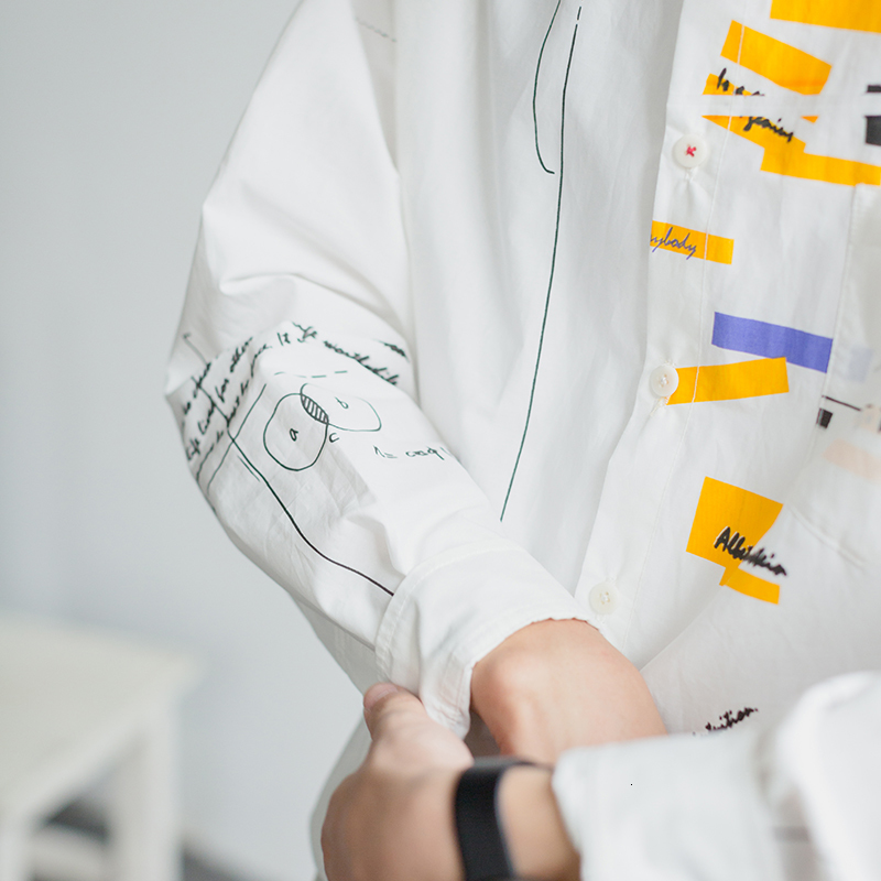 2021 New Follow Formula Summer Thin, Square Collar of Printed Sleeve Long, White Shirt Men Women. 01J5
2021 New Follow Formula Summer Thin, Square Collar of Printed Sleeve Long, White Shirt Men Women. 01J5
