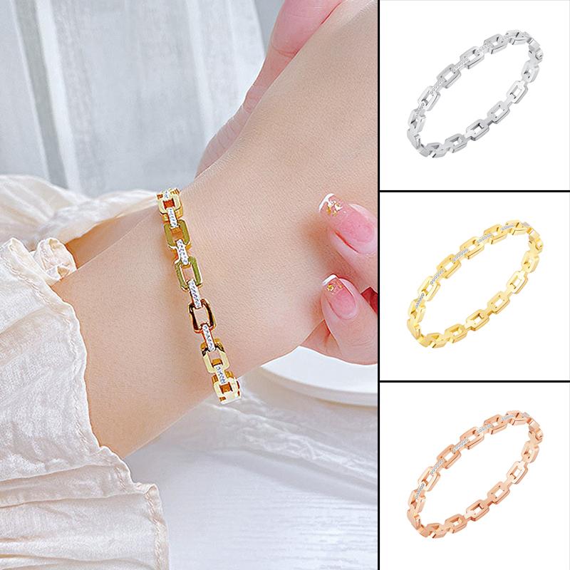 Bangle Gold Color Stainless Steel Bracelet Simple Zircon Jewelry Gift For Women@88
Bangle Gold Color Stainless Steel Bracelet Simple Zircon Jewelry Gift For Women@88