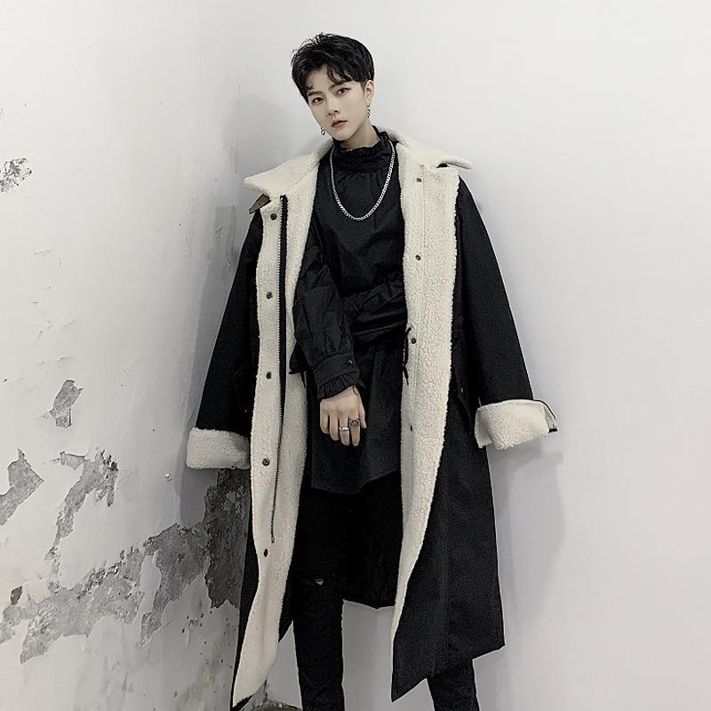 Winter black lamb personality stand collar thick cotton clothing fashion men's wear loose long coat1, 12
Winter black lamb personality stand collar thick cotton clothing fashion men's wear loose long coat1, 12