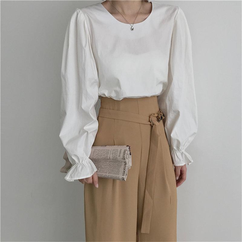 Lady New Vintage Solid Puff Sleeves All Match Casual Lace Up Brief Chic White O-Neck Streetwear Free Pullovers Shirts, Photo color
Lady New Vintage Solid Puff Sleeves All Match Casual Lace Up Brief Chic White O-Neck Streetwear Free Pullovers Shirts, Photo color