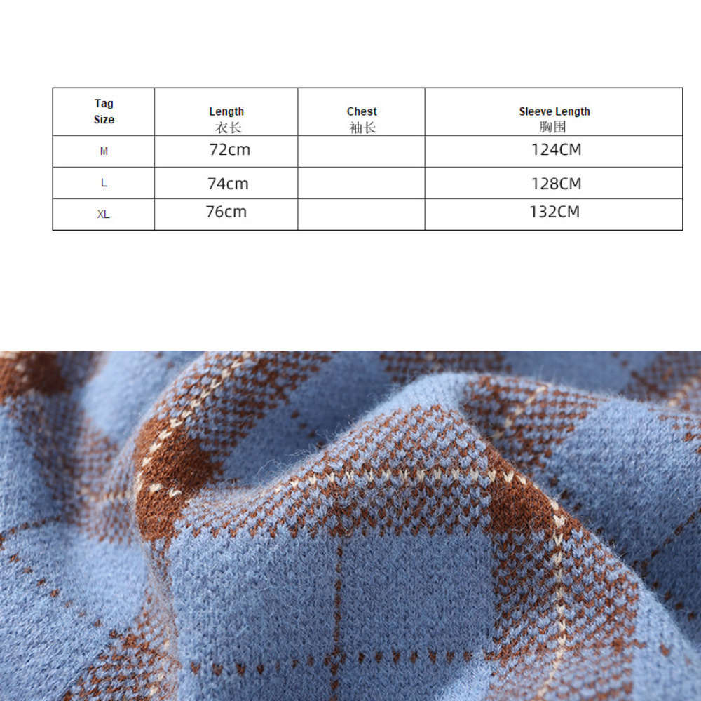 Vintage Plaid Knitted Sweater Men 95% Cotton V Neck Sleeveless Sweaters Japan And Korean Clothes Brown Knit Vest Jumpers L 201125