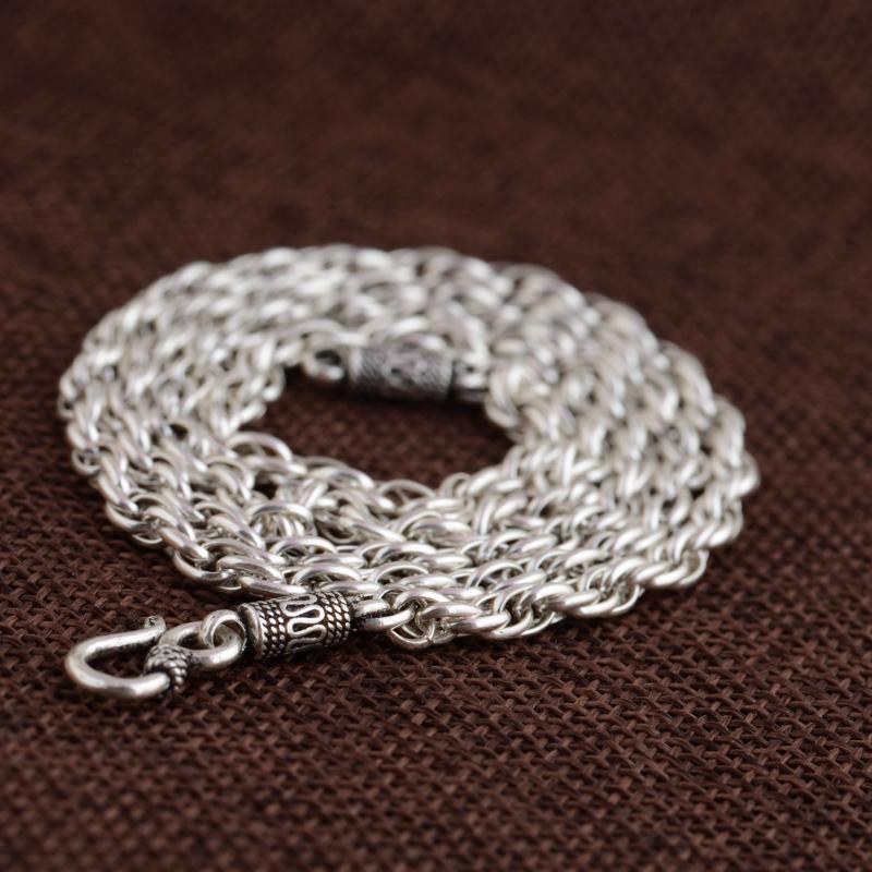 BOCAI S925 sterling silver necklace process Male money thimble S hook chain Thai silver fashion bracelet for women
BOCAI S925 sterling silver necklace process Male money thimble S hook chain Thai silver fashion bracelet for women