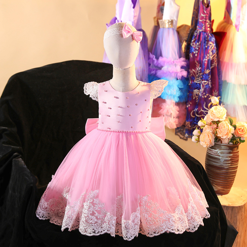 Girls Princess Dresses with Headbands Baby Flower Girl Party Wedding Dress Kids Sleeveless Skirts Clothing FMF 015, Pink
Girls Princess Dresses with Headbands Baby Flower Girl Party Wedding Dress Kids Sleeveless Skirts Clothing FMF 015, Pink