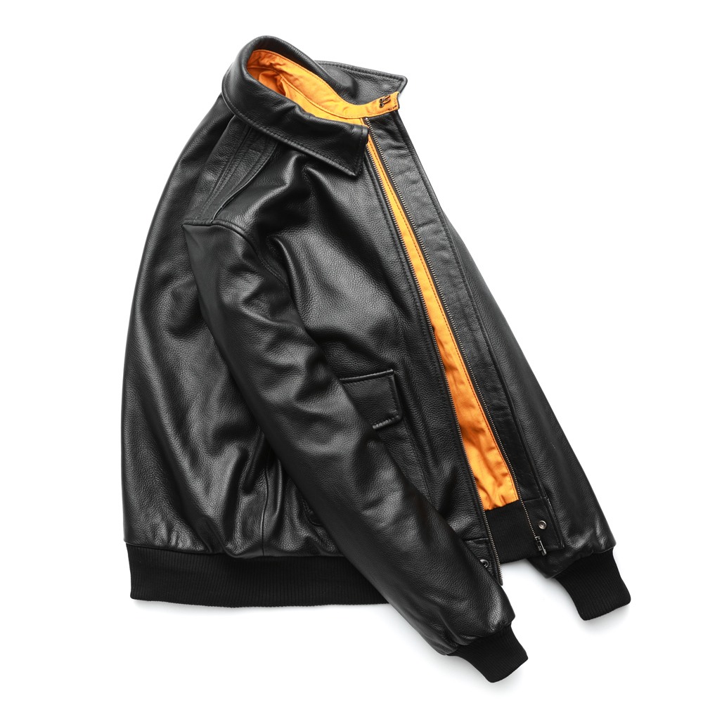 MAPLESTEED Men Leather Jacket Military Pilot Jackets Air Force Flight A2 Jacket Black Brown 100% Calf Skin Coat Autumn 4XL M154 201128
