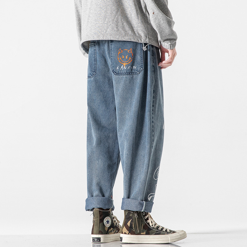 YOYOO autumn men clothing cotton men jeans oversized streetwear baggy jeans casual loose jean men's cargo pants men man 201128