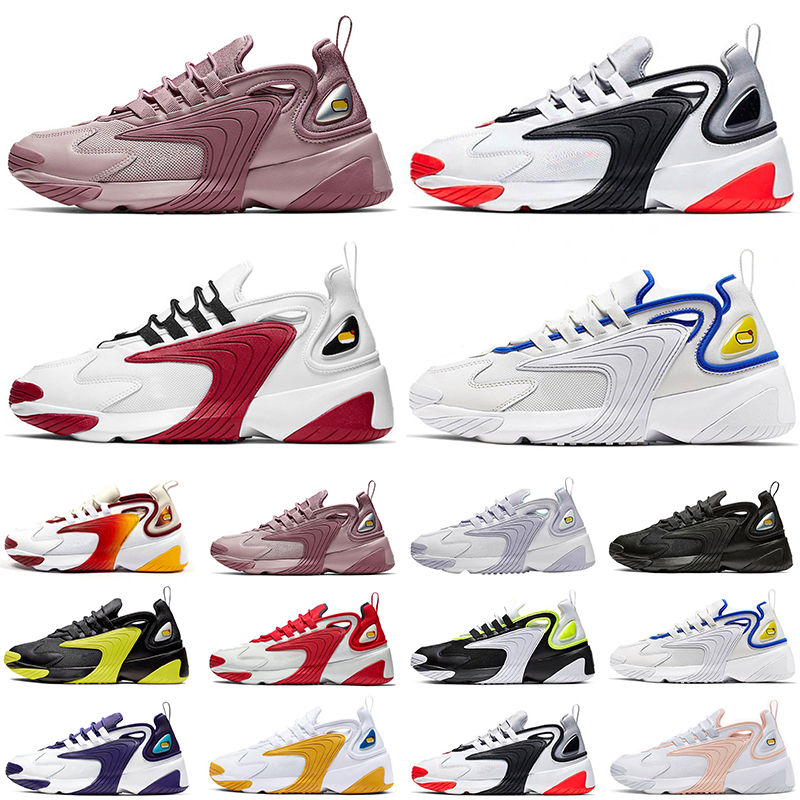 NK Gym Red White Pink Zoom 2K M2K Mens Women Running Shoes Tekno Plum Dust Royal Blue Dark Grey Runners Outdoors Sports Sneakers