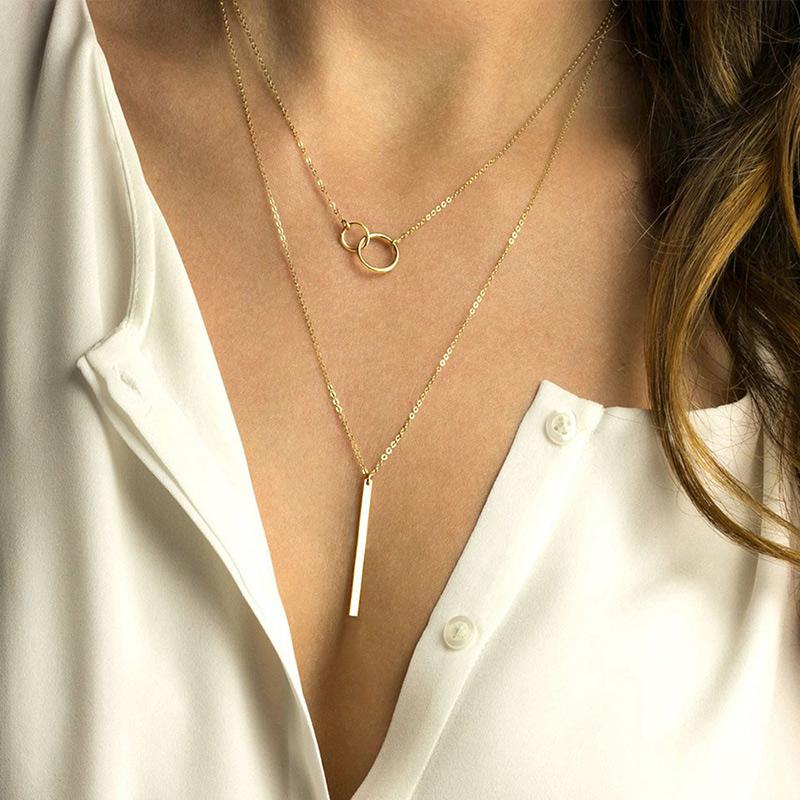 Chains Classic Simple Design Neckalce Set 316L Stainless Steel Double Layers Necklace For Women Fashion Rose Gold Color
Chains Classic Simple Design Neckalce Set 316L Stainless Steel Double Layers Necklace For Women Fashion Rose Gold Color