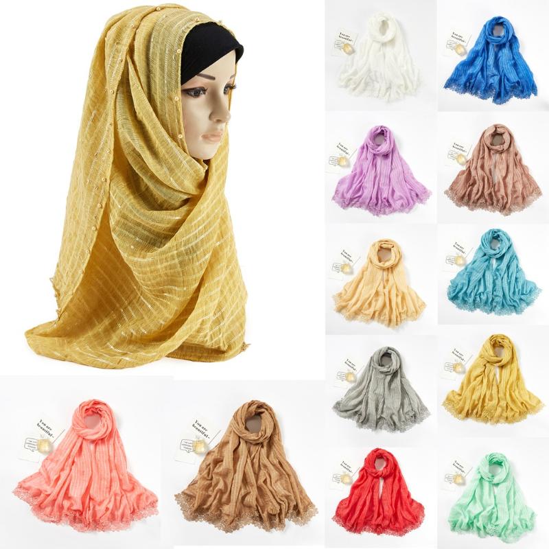 Mask For Face Women Solid Stripe Beaded Lace Long Scarf Muslim Hijab Wrap Shawl Headwear Scarf women foulard femme echarpe
Mask For Face Women Solid Stripe Beaded Lace Long Scarf Muslim Hijab Wrap Shawl Headwear Scarf women foulard femme echarpe