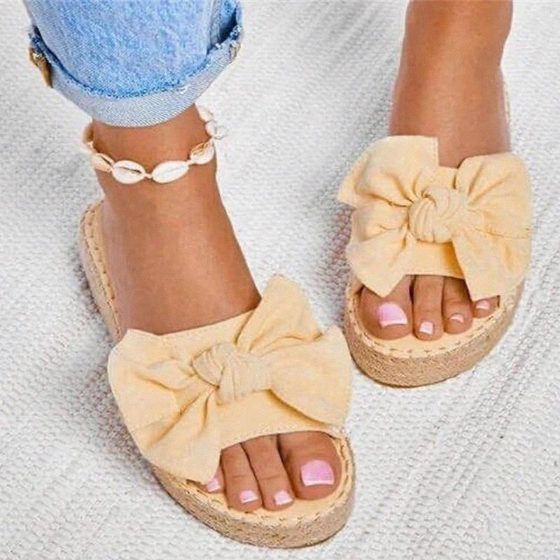 Women Thick Bottom Slippers Bow Sewing Open Toe Casual Shoes Woman Comfortable Ladies Slides Hemp Vintage Female Slippers Summer #J93L, Black
Women Thick Bottom Slippers Bow Sewing Open Toe Casual Shoes Woman Comfortable Ladies Slides Hemp Vintage Female Slippers Summer #J93L, Black