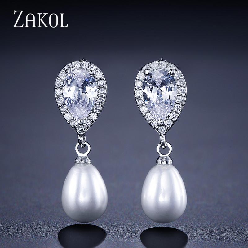 ZAKOL White Color Gorgerous Imitation Pearl And Cubic Zirconia Oval Shape Fashion Ladies Drop Earrings For Party FSEP516
ZAKOL White Color Gorgerous Imitation Pearl And Cubic Zirconia Oval Shape Fashion Ladies Drop Earrings For Party FSEP516