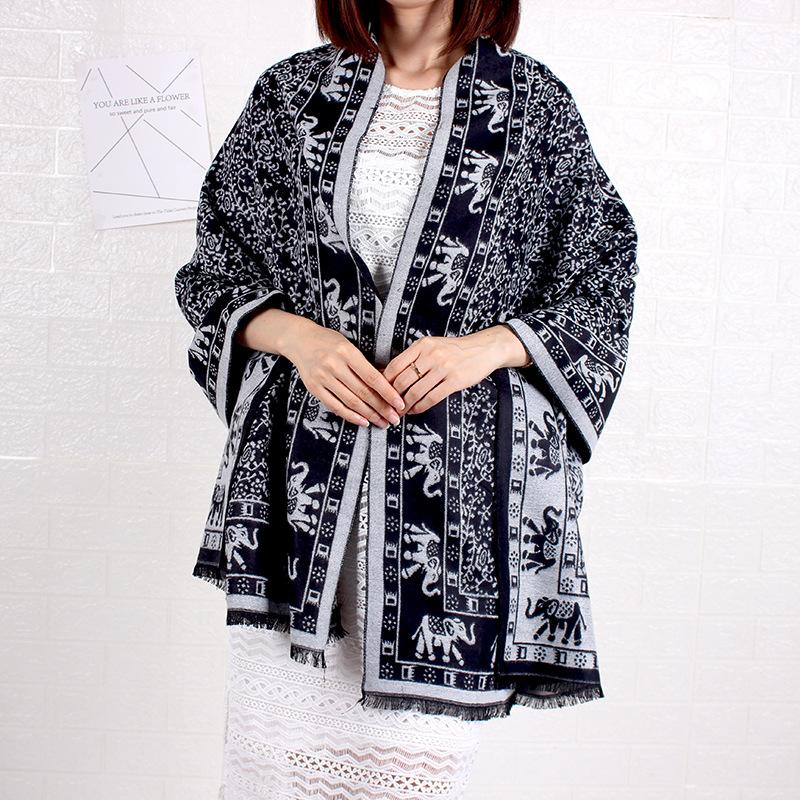 Autumn Winter Cashmere Elephant Ethnic Style Lengthened Thick Shawl Female Air Conditioning Dual-Use Ladies Long Scarf Bufanda
Autumn Winter Cashmere Elephant Ethnic Style Lengthened Thick Shawl Female Air Conditioning Dual-Use Ladies Long Scarf Bufanda