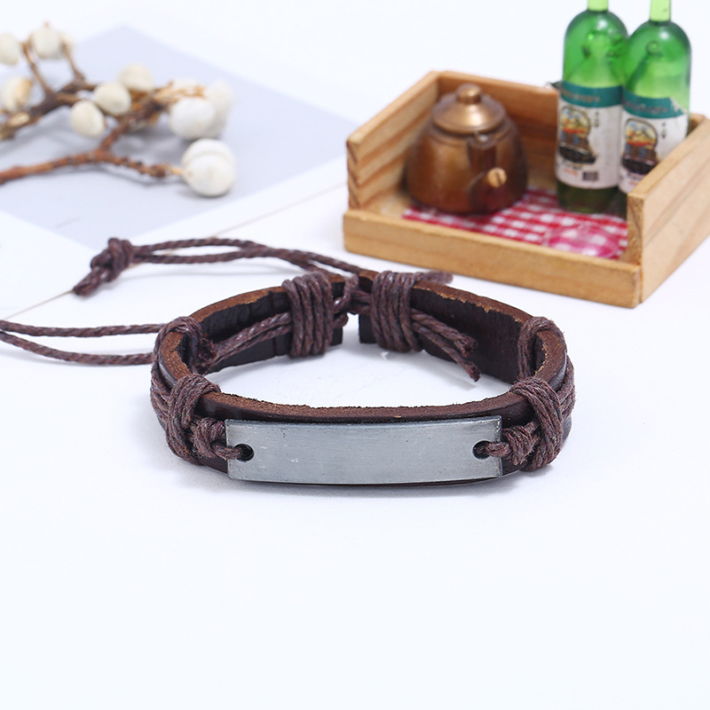Fashion ID Tag Leather Adjustable Bracelet Cuff Wrap bangle women men bracelets wristband jewelry will and sandy gift, Black
Fashion ID Tag Leather Adjustable Bracelet Cuff Wrap bangle women men bracelets wristband jewelry will and sandy gift, Black