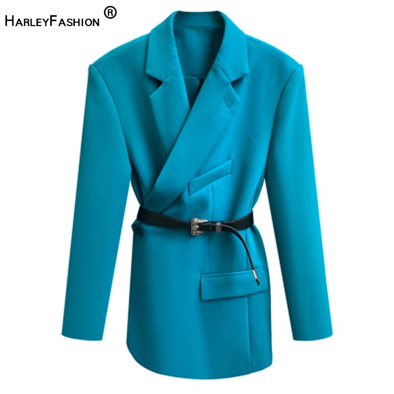 HARLEYFASHION Women Blue Two Button On Side Seam Blazer Long Sleeve Waist Belt Slim Suit Jacket Fashion
HARLEYFASHION Women Blue Two Button On Side Seam Blazer Long Sleeve Waist Belt Slim Suit Jacket Fashion