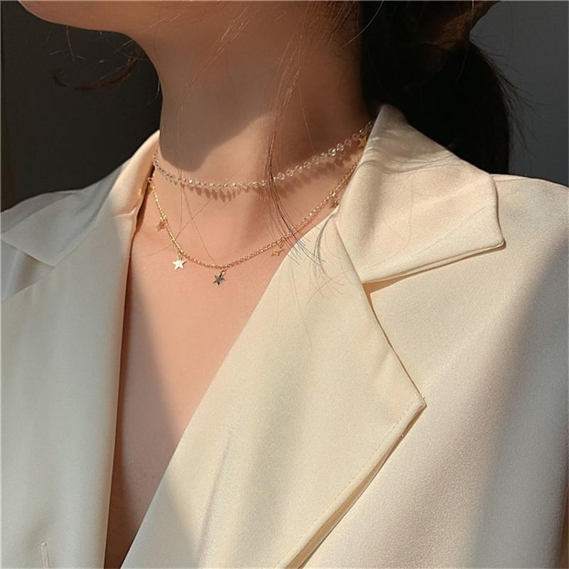Kpop Double Layer Chain Crystal Choker Gold Stars Pendant Necklace For Mom Women Egirl Aesthetic Jewelry Collar Mothers Day Gift
Kpop Double Layer Chain Crystal Choker Gold Stars Pendant Necklace For Mom Women Egirl Aesthetic Jewelry Collar Mothers Day Gift