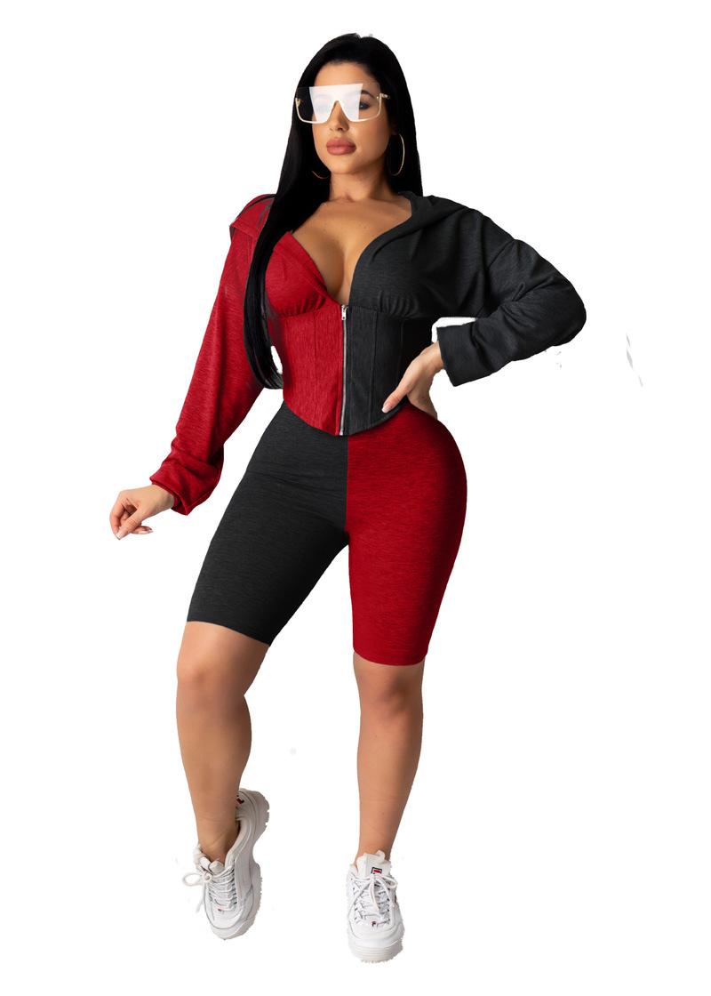 Women Color Block Plus Size Oversize Two Piece Matching Sets Long Sleeve Hoodies & High Waist Bodycon Shorts Oversize Suits, White
Women Color Block Plus Size Oversize Two Piece Matching Sets Long Sleeve Hoodies & High Waist Bodycon Shorts Oversize Suits, White
