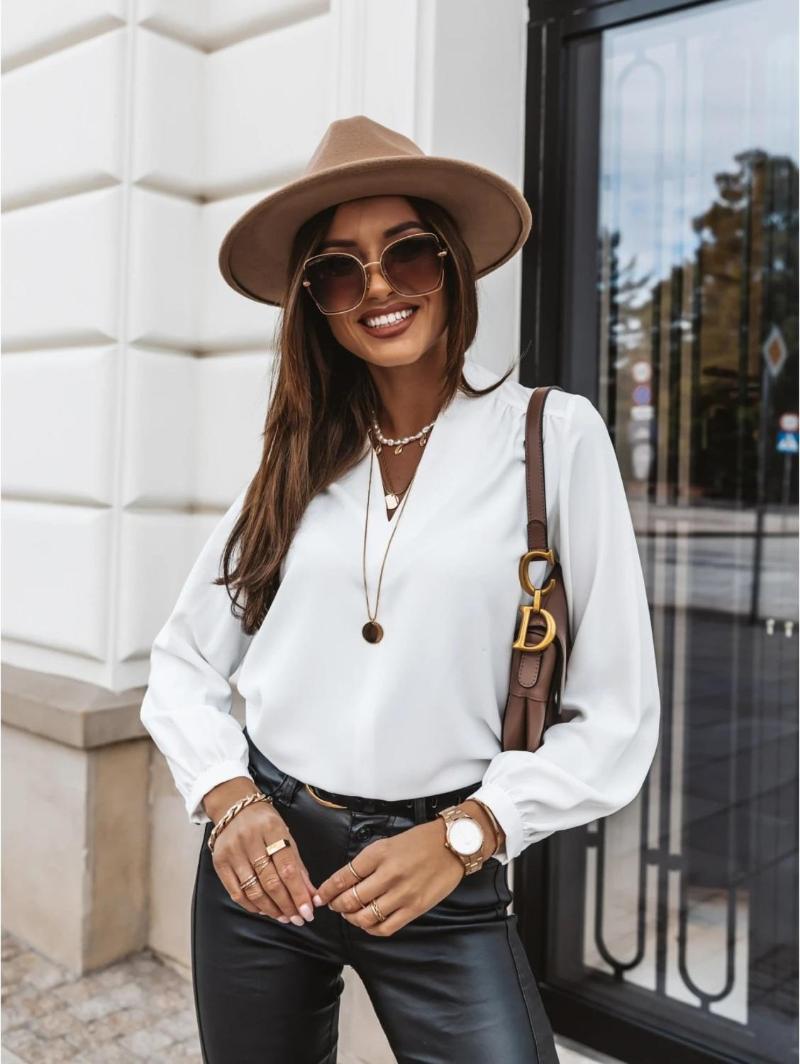 New Style Blouse Shirt Ladies Elegant Casual Women Tops Pullovers Autumn V-neck Shirt Femme, Style3
New Style Blouse Shirt Ladies Elegant Casual Women Tops Pullovers Autumn V-neck Shirt Femme, Style3