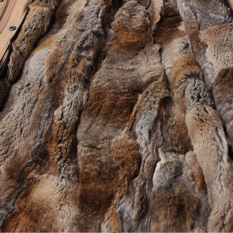 maomaokong Natural Rabbit Fur Women Long Parkas Real Fox Fur Coat Winter Jacket natural raccoon fur collar parka DHL free shipp 201110