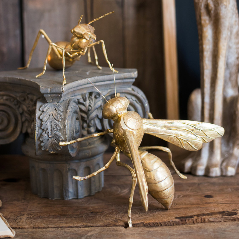 Giant insect ornaments resin crafts bee sting ants art golden neoclassical decoracion hogar home decoration accessories modern LJ200904