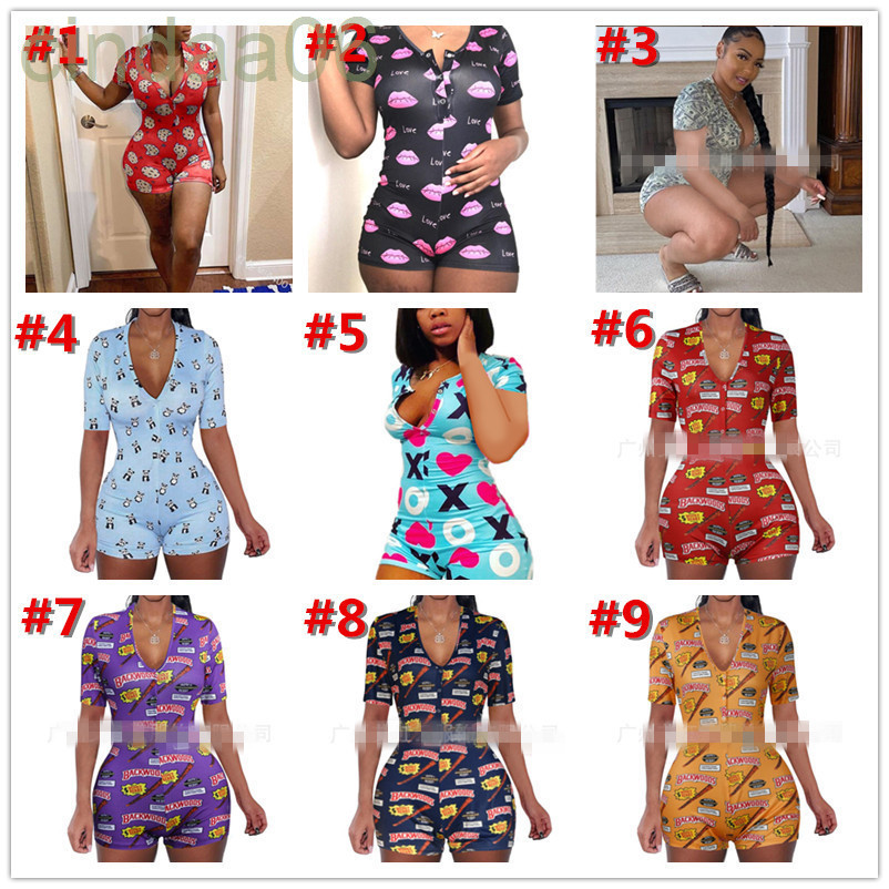 Designers Women Nightwear Playsuit Workout Button Skinny Hot Print Short Sleeve Jumpsuits V-neck Short Onesies Women Plus Size Rompers, Black;white
Designers Women Nightwear Playsuit Workout Button Skinny Hot Print Short Sleeve Jumpsuits V-neck Short Onesies Women Plus Size Rompers, Black;white