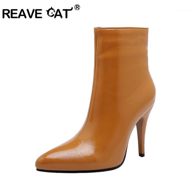 REAVE CAT Fashion Ankle Boots for Women Pointed Toe Stiletto Thin Heel Zipper Solid Patent Leather Big Size 33-48 Yellow Black1, Black
REAVE CAT Fashion Ankle Boots for Women Pointed Toe Stiletto Thin Heel Zipper Solid Patent Leather Big Size 33-48 Yellow Black1, Black