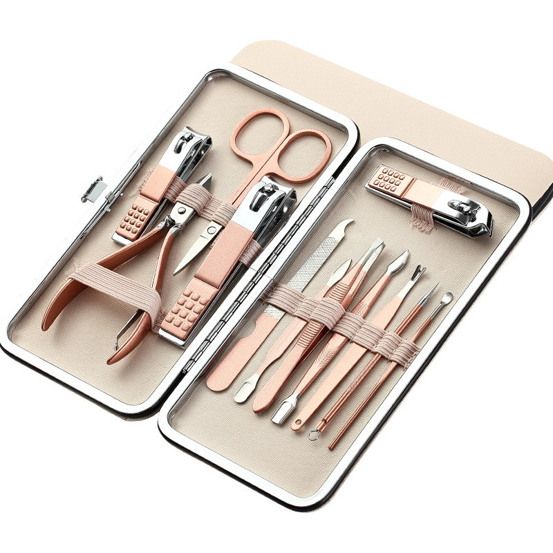 Manicure Set Household Pedicure Sets Nail Clipper Stainless Steel Professional Nail Cutter Tools with Travel Case Kit