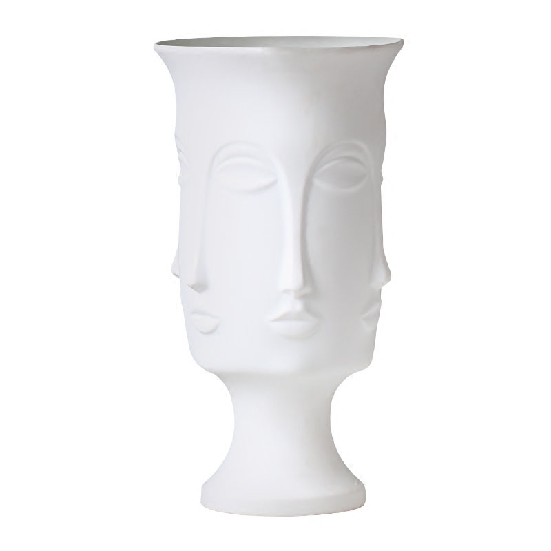 Ceramic Vase Muse Face Lip Multifaceted Vase Home Decoration Vase Artificial Flower Jewelry LJ201209