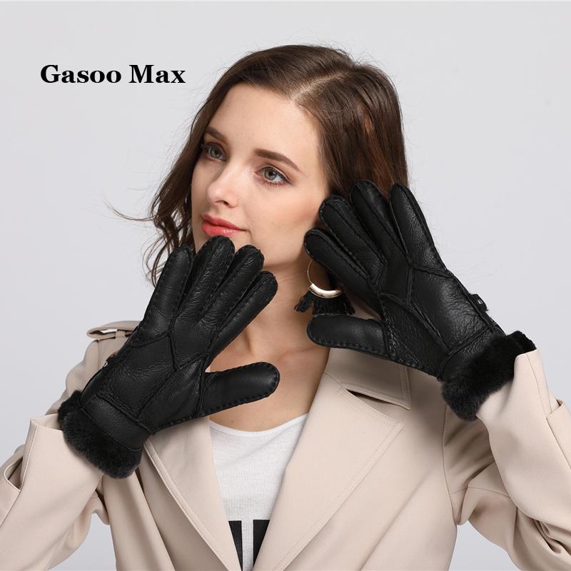 2020 Winter Women Gloves Real Leather Wool Fur Female Sheepskin Leather Fur Gloves Winter Warm thickening black
2020 Winter Women Gloves Real Leather Wool Fur Female Sheepskin Leather Fur Gloves Winter Warm thickening black
