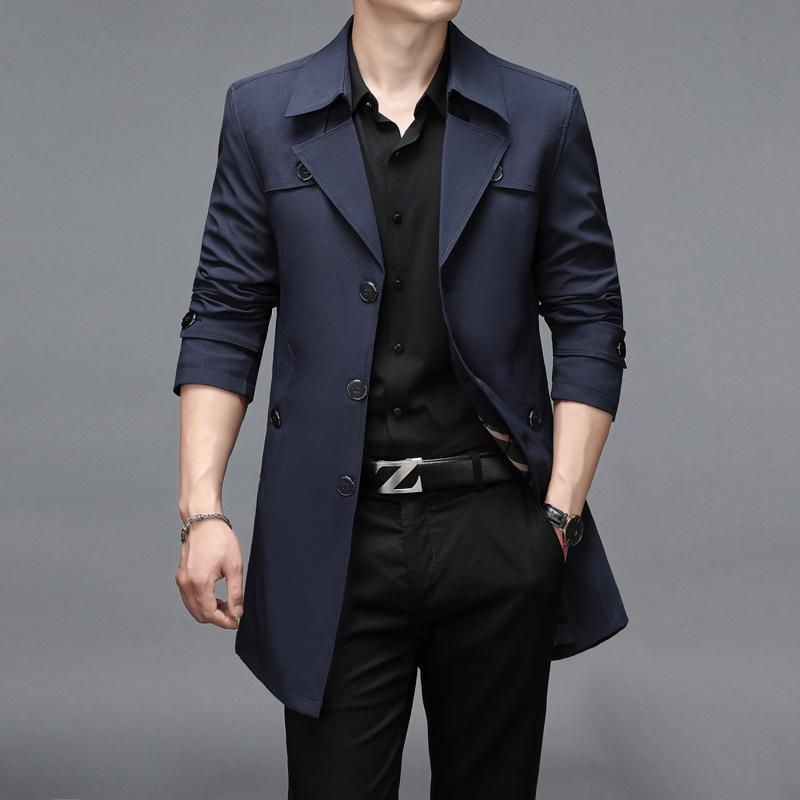 Men's windbreaker new age season young men leisure pure color long lapel coat manufacturers selling big yards, Black
Men's windbreaker new age season young men leisure pure color long lapel coat manufacturers selling big yards, Black