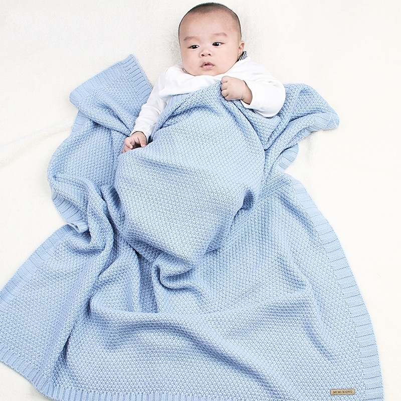 Baby Blanket Knitted Newborn Blankets Super Soft Stroller Wrap Infant Swaddle Kids Inbakeren Stuff For Monthly Toddler Bedding LJ201014