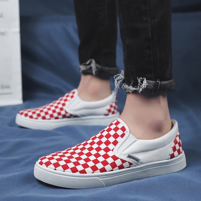 Black red Men Casual Shoes Simple Canvas Mens Loafers High Quality Anti-Slip Comfortable Vulcanized Shoe Man's Flats f48 Y200801