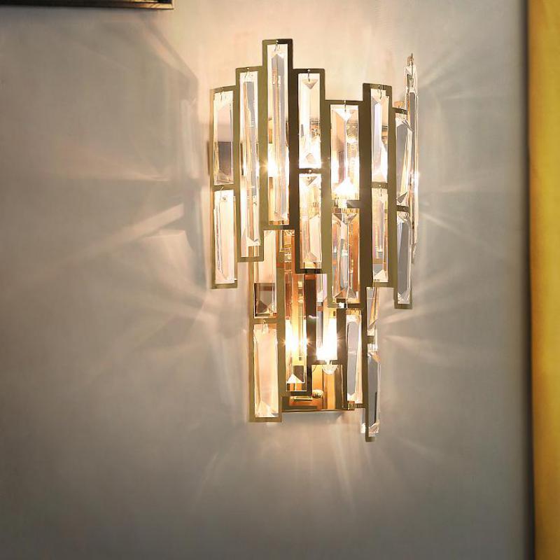 Home led Post-modern Crystal Wall lamp fixture for Villa Hall Living Room project Gold Wall sconce Master Bedroom Led light
Home led Post-modern Crystal Wall lamp fixture for Villa Hall Living Room project Gold Wall sconce Master Bedroom Led light