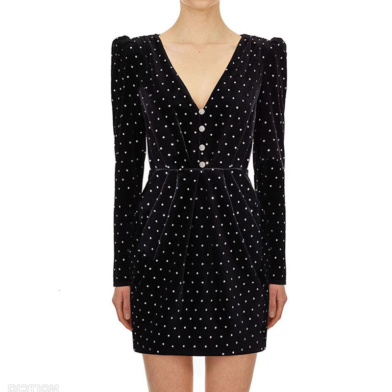 2021 New Autumn Style Velvet with Diamond Cleavage Long Sleeves Elegant Thin Mini Black Dress of Women High Quality Fashion Ue6a
2021 New Autumn Style Velvet with Diamond Cleavage Long Sleeves Elegant Thin Mini Black Dress of Women High Quality Fashion Ue6a
