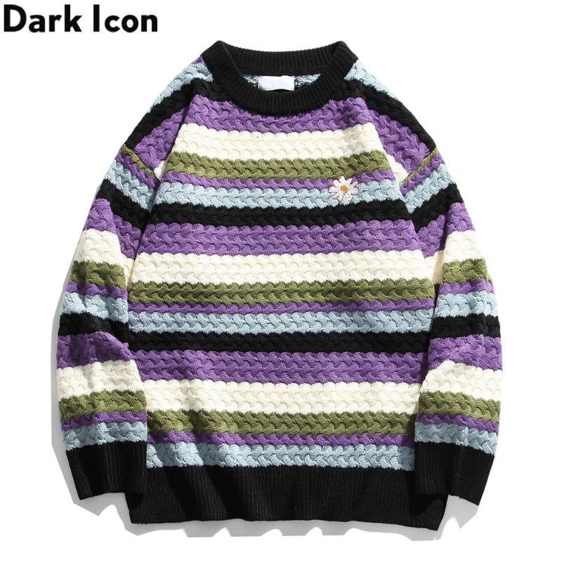 DARK Striped Floral Embroidery Men's Sweater Students Boy Girl Sweaters Preppy Style Couple Sweater, Black
DARK Striped Floral Embroidery Men's Sweater Students Boy Girl Sweaters Preppy Style Couple Sweater, Black