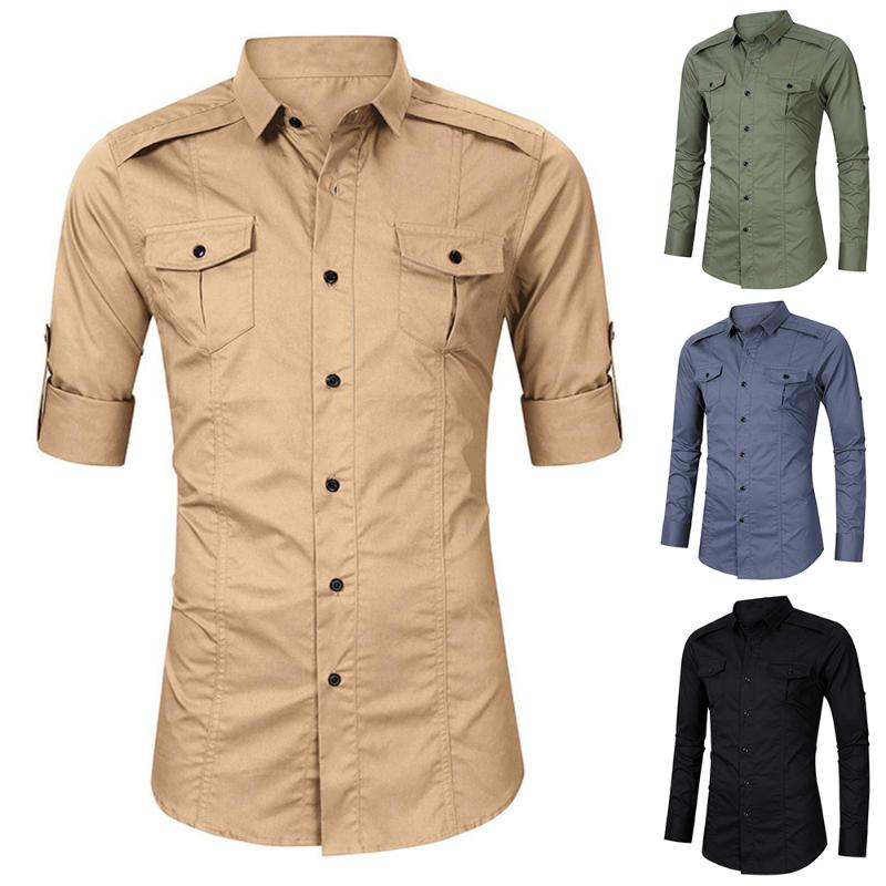 Helisopus Outdoor Men Shirt Long Sleeve Spring Autumn Casual Shirts Solid Color Slim Fit Turn-down Collar Top with Pocket Shirts, Black
Helisopus Outdoor Men Shirt Long Sleeve Spring Autumn Casual Shirts Solid Color Slim Fit Turn-down Collar Top with Pocket Shirts, Black