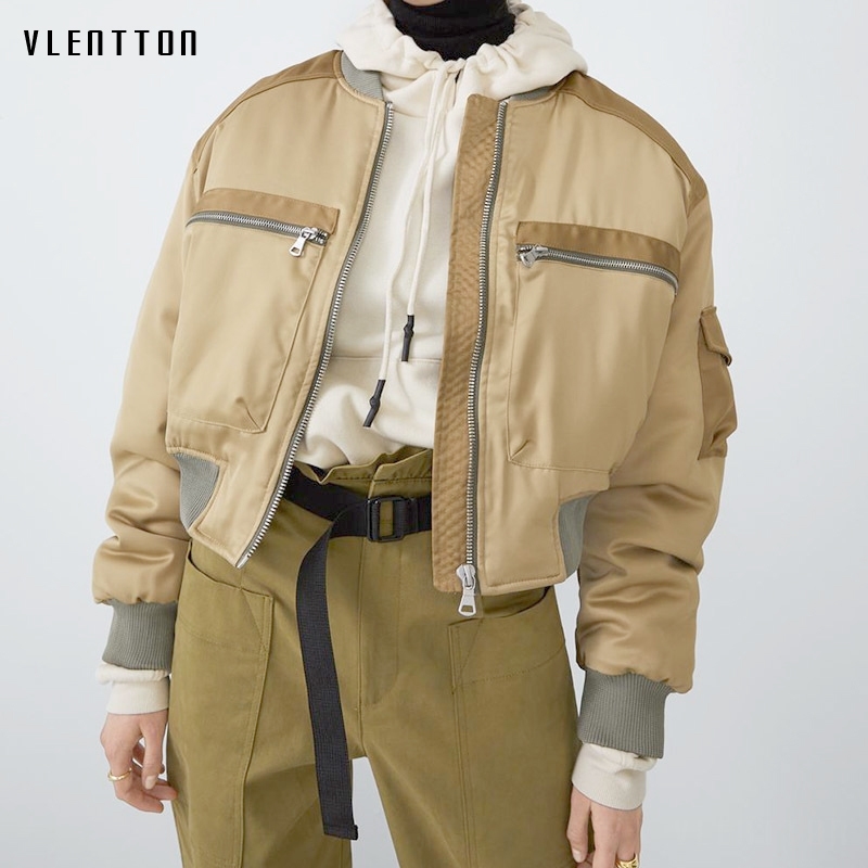Autumn Short Baseball Jackets Coats Women Zipper Splice Casual Loose Basic Jacket Bomber Coat Female Outwear Tops Chaqueta Mujer 201106, Photo color
Autumn Short Baseball Jackets Coats Women Zipper Splice Casual Loose Basic Jacket Bomber Coat Female Outwear Tops Chaqueta Mujer 201106, Photo color