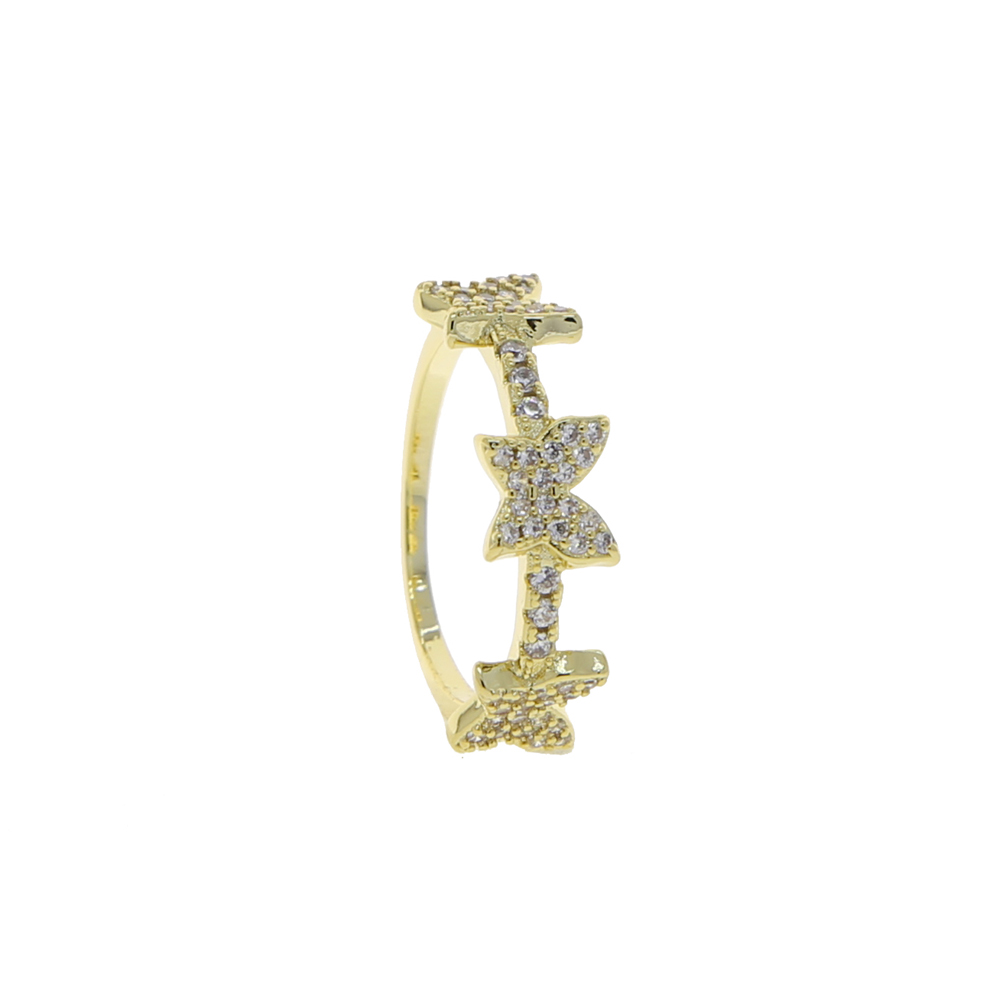 2024 New cute Multi Butterfly charm band finger Rings with bling clear CZ paved For Women Lady Minimal animals jewelry wholesale