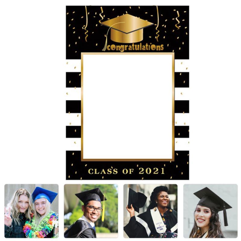 1pc 2021 Graduation Party Photo Prop Paper Photo Frame Graduation Decoration