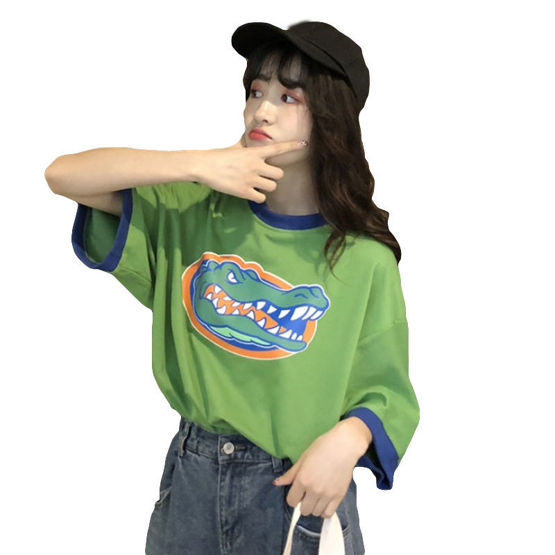 Fashion Summer T shirt Women Clothing Korean Style Ulzzang Harajuku Short Sleeve Tshirt Female Casual Green Tshirt Top T200516