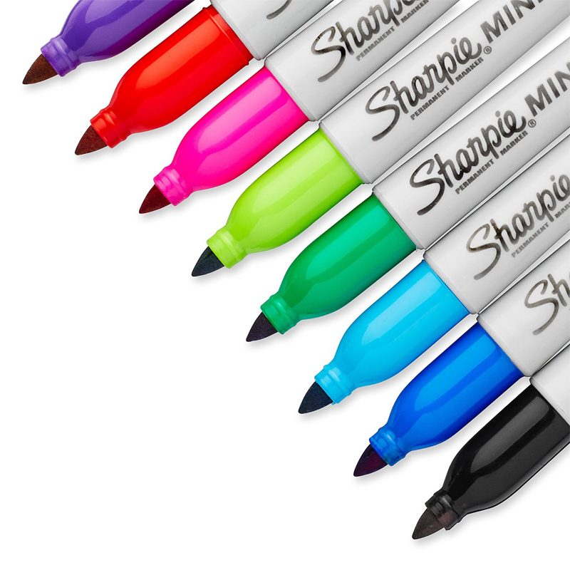 48pcs Sharpie 35113 Compact Mini Marker with Keychain Carrying Oily Marker Stationery DustFree Purification Marker 201120