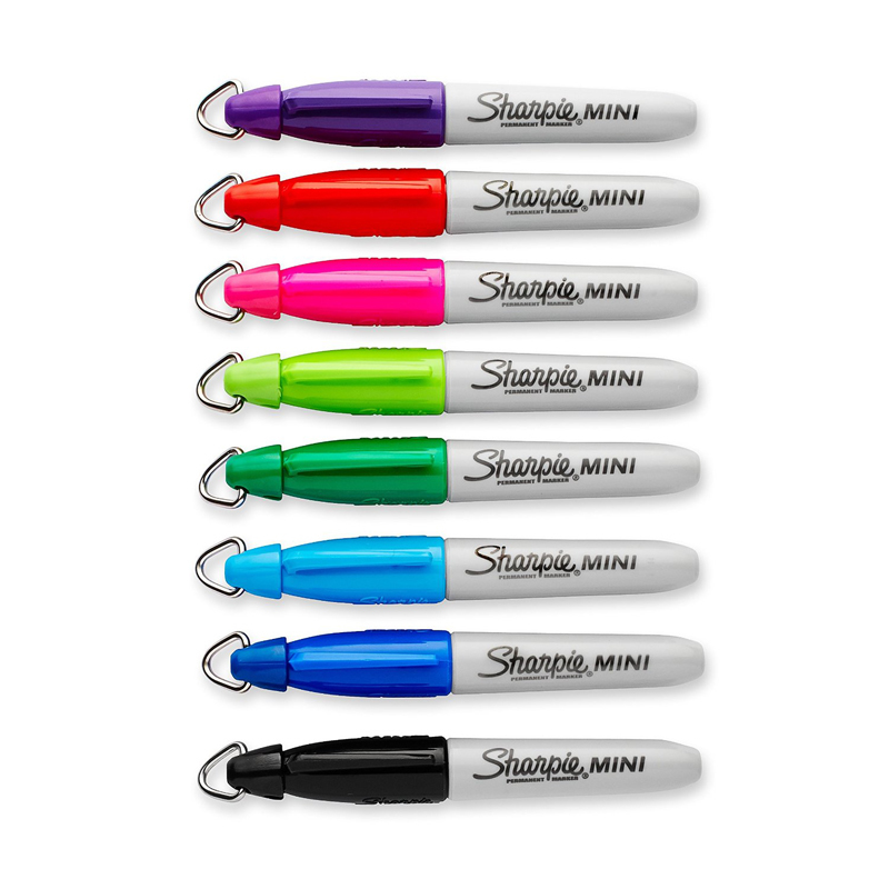 48pcs Sharpie 35113 Compact Mini Marker with Keychain Carrying Oily Marker Stationery DustFree Purification Marker 201120
