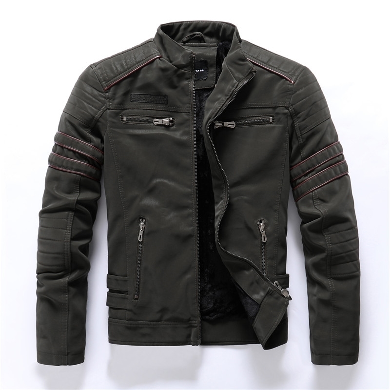 Men Leather Jacket Spring Autumn Cotton Windbreaker Pilot Coat Men's Bomber Jackets Cargo Flight Jacket Male Clothes Winter 201128