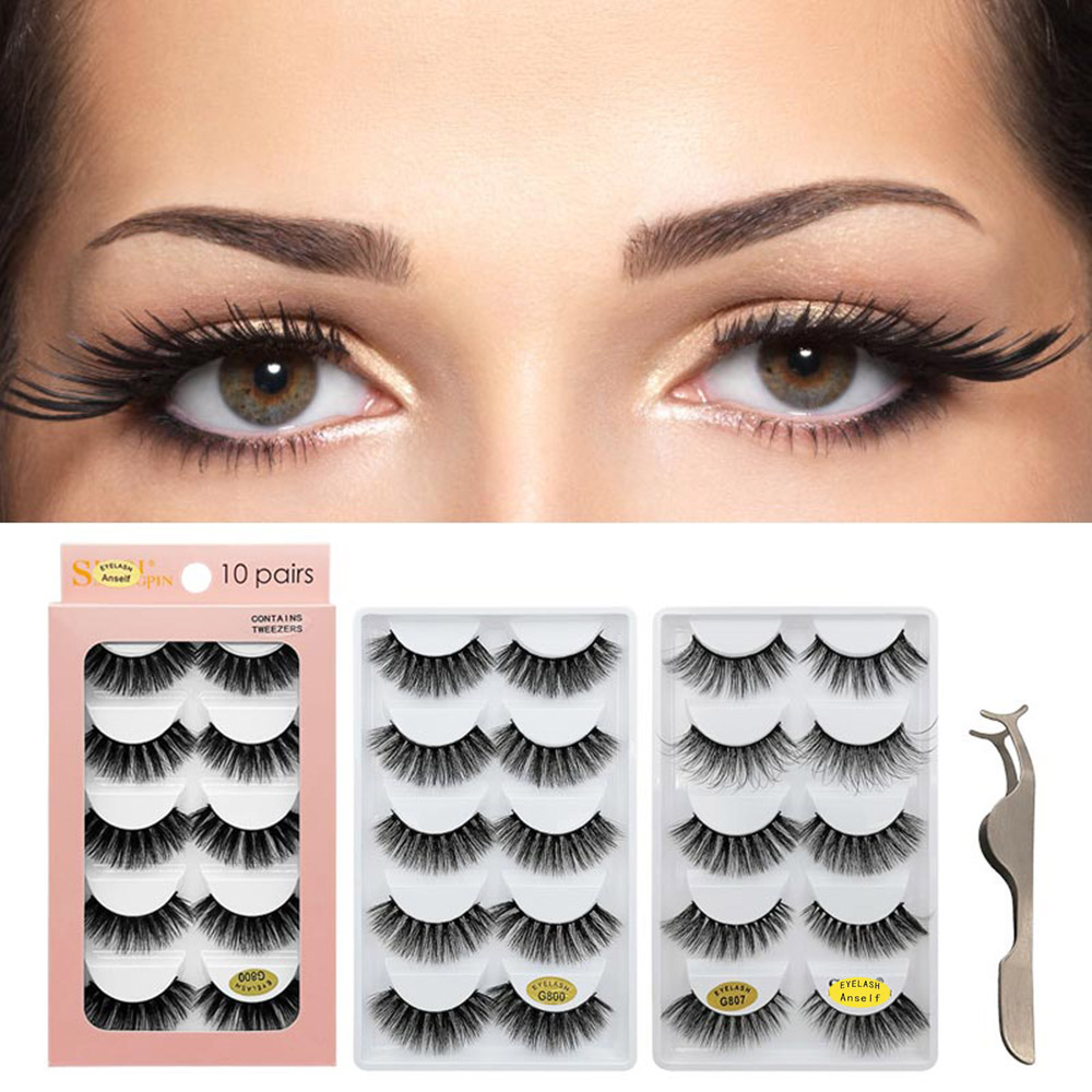 Anself 10 Pairs False Eyelashes 3D Reusable Handmade Fake Eyelashes Set Long Thick Curly Extension with Lashes Applicator
Anself 10 Pairs False Eyelashes 3D Reusable Handmade Fake Eyelashes Set Long Thick Curly Extension with Lashes Applicator