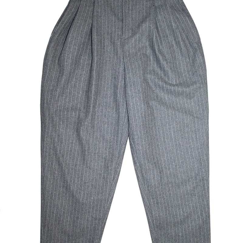 AIGYPTOS Autumn Winter Women Wool Pants Women Vintage England Style Stripe Slim Skinny Pants Casual Ankle Length Woolen Trousers 201109