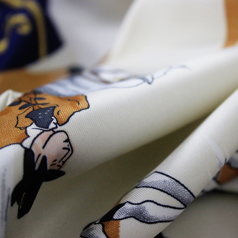 Woman Silk Scarfs Square Large Twill Wraps Women Big Horse Print Shawl Stole Hijab Soie