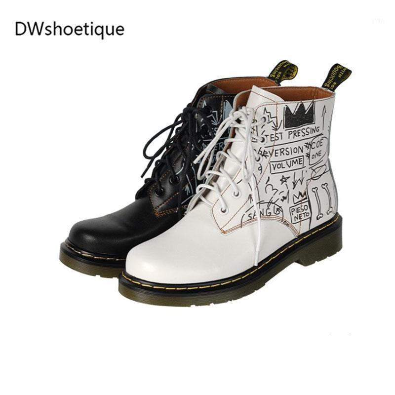Boots Fashion Cartoon Women Genuine Leather Lace Up Ankle B…