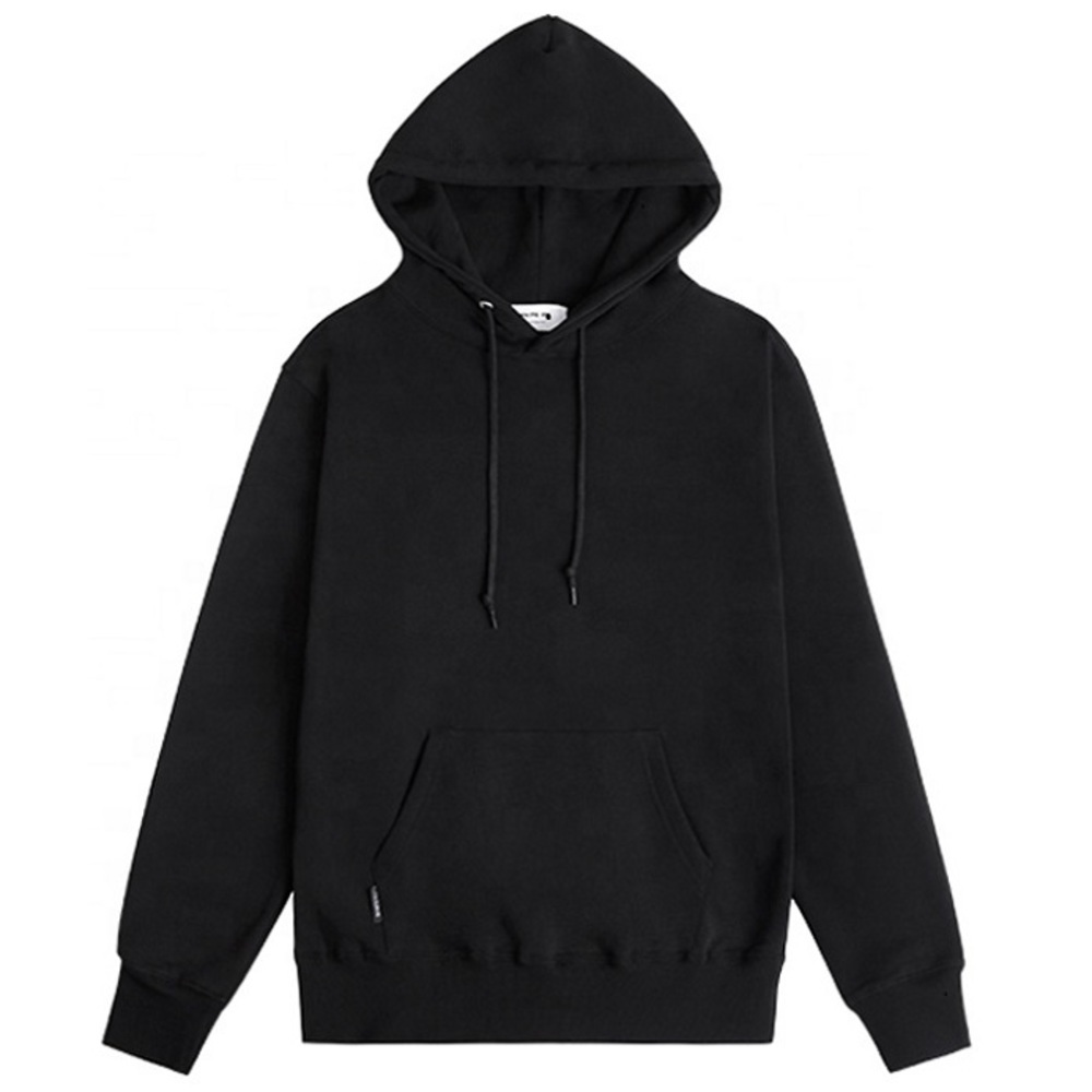 Spring and autumn hooded men's Pullover, Black