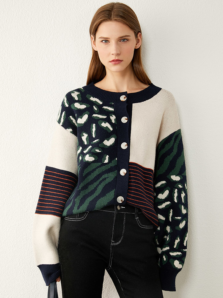 Amii Minimalism Autumn Winter Fashion Sweaters For Women Causal Onck Printed Loose Women's Sweater Women's sweater 12040603 201023