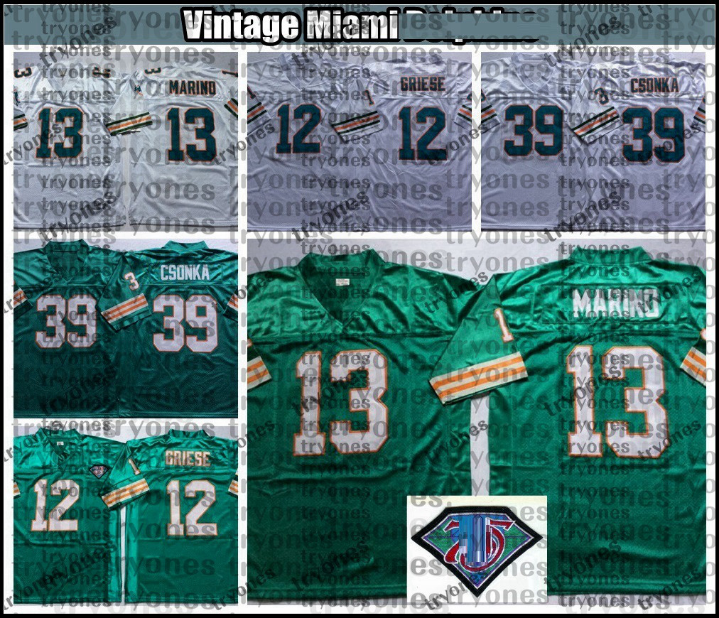 Vintage 75th 12 Bob Griese 13 Dan Marino 39 Larry Csonka Football Jerseys Csonka Teal Green Home Stitched Shirt Embroidery CHEAP BB7, Black;red
Vintage 75th 12 Bob Griese 13 Dan Marino 39 Larry Csonka Football Jerseys Csonka Teal Green Home Stitched Shirt Embroidery CHEAP BB7, Black;red